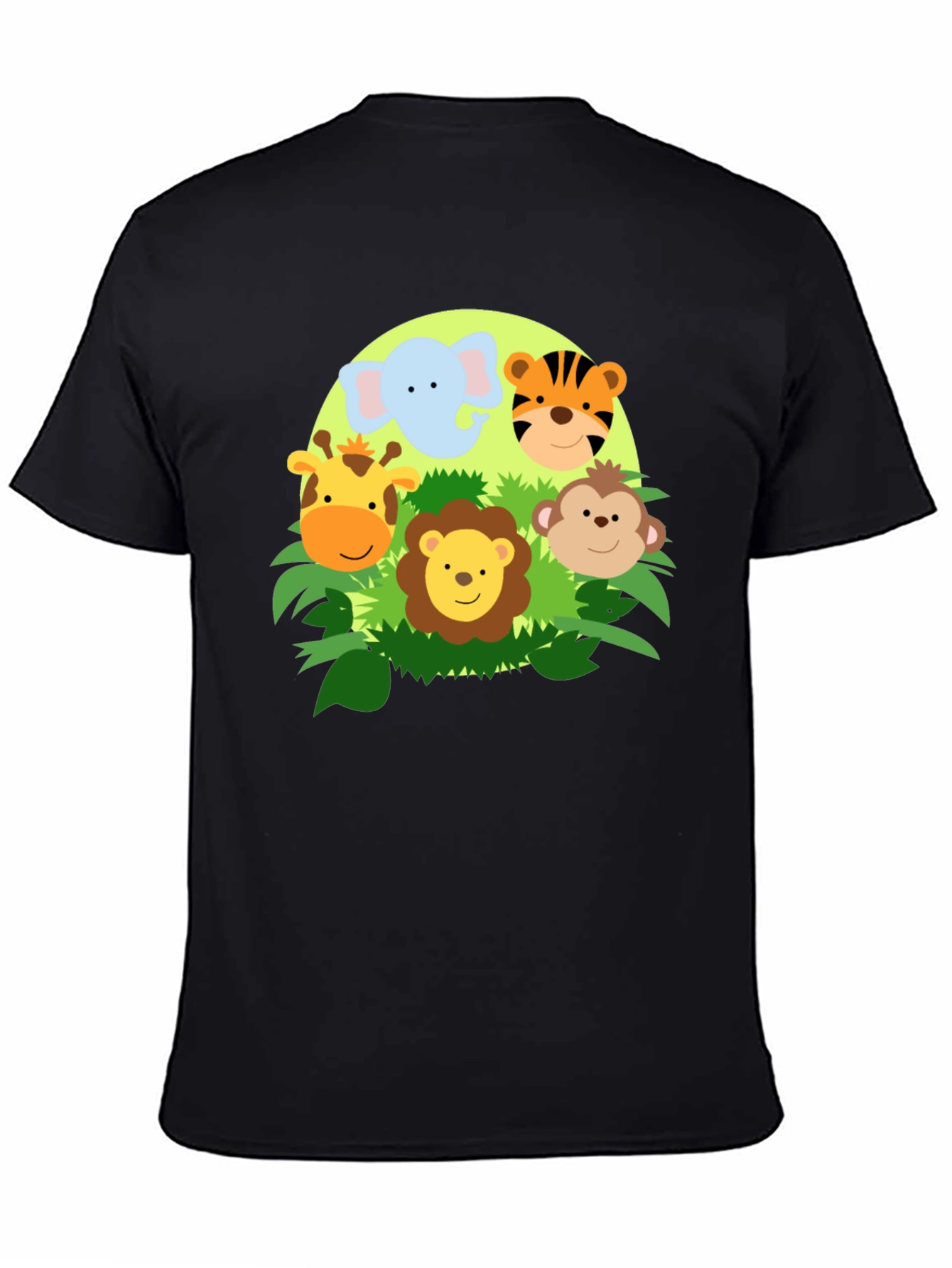 Jungle Animal Faces Graphic T-Shirt - Cute Cartoon Design
