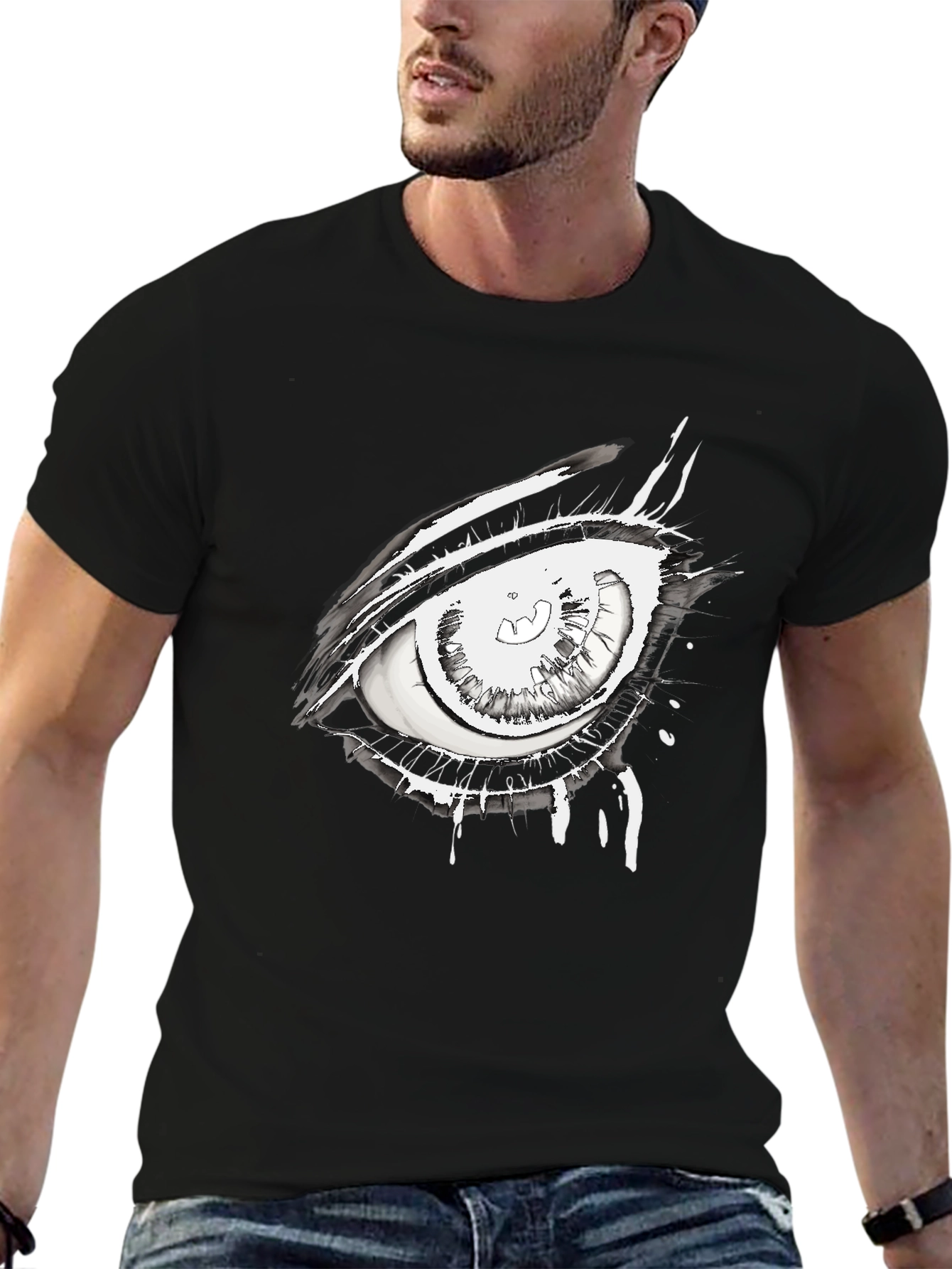 Eye Graphic Black Tee - Unique Streetwear Style