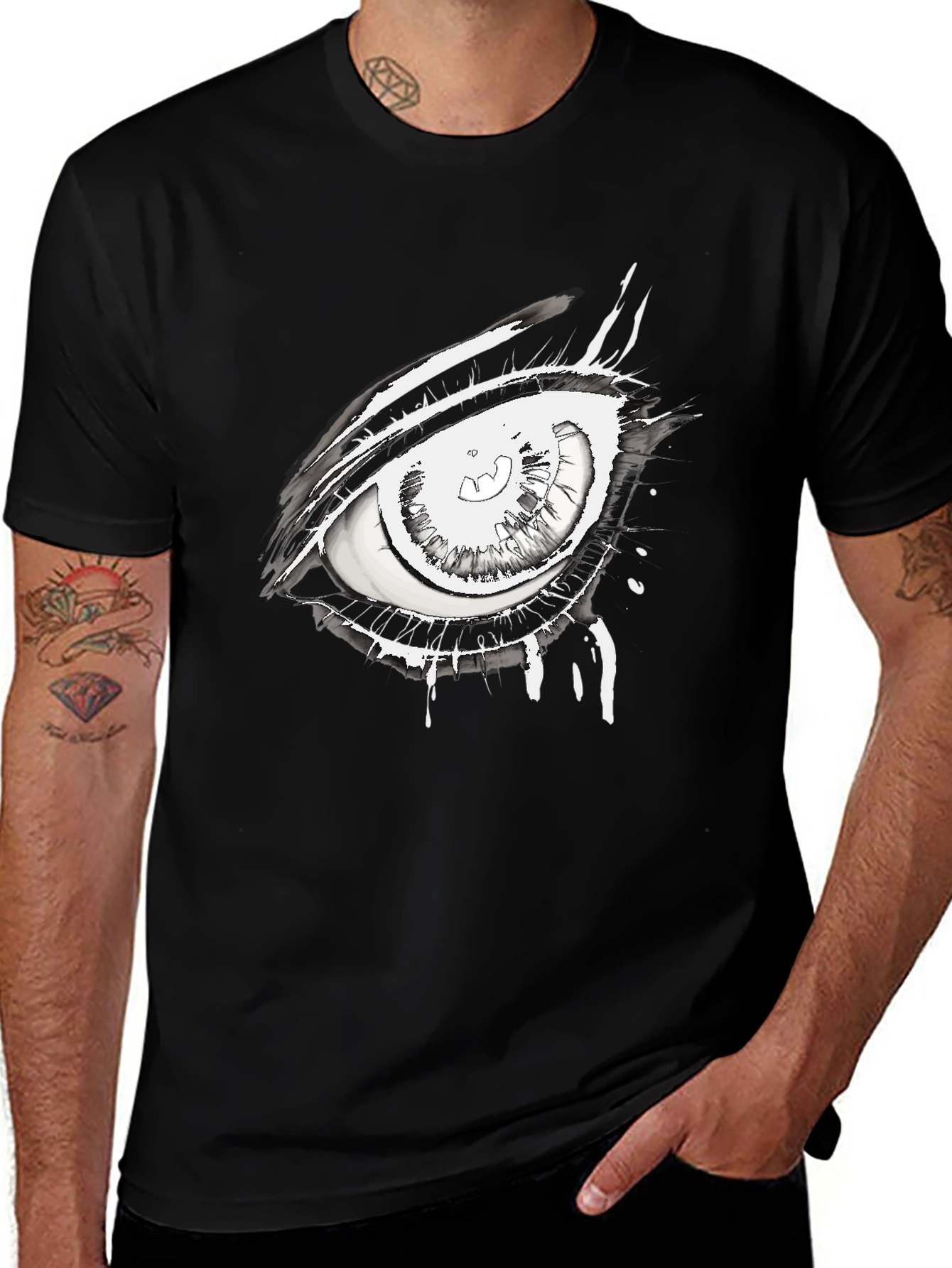Eye Graphic Black Tee - Unique Streetwear Style