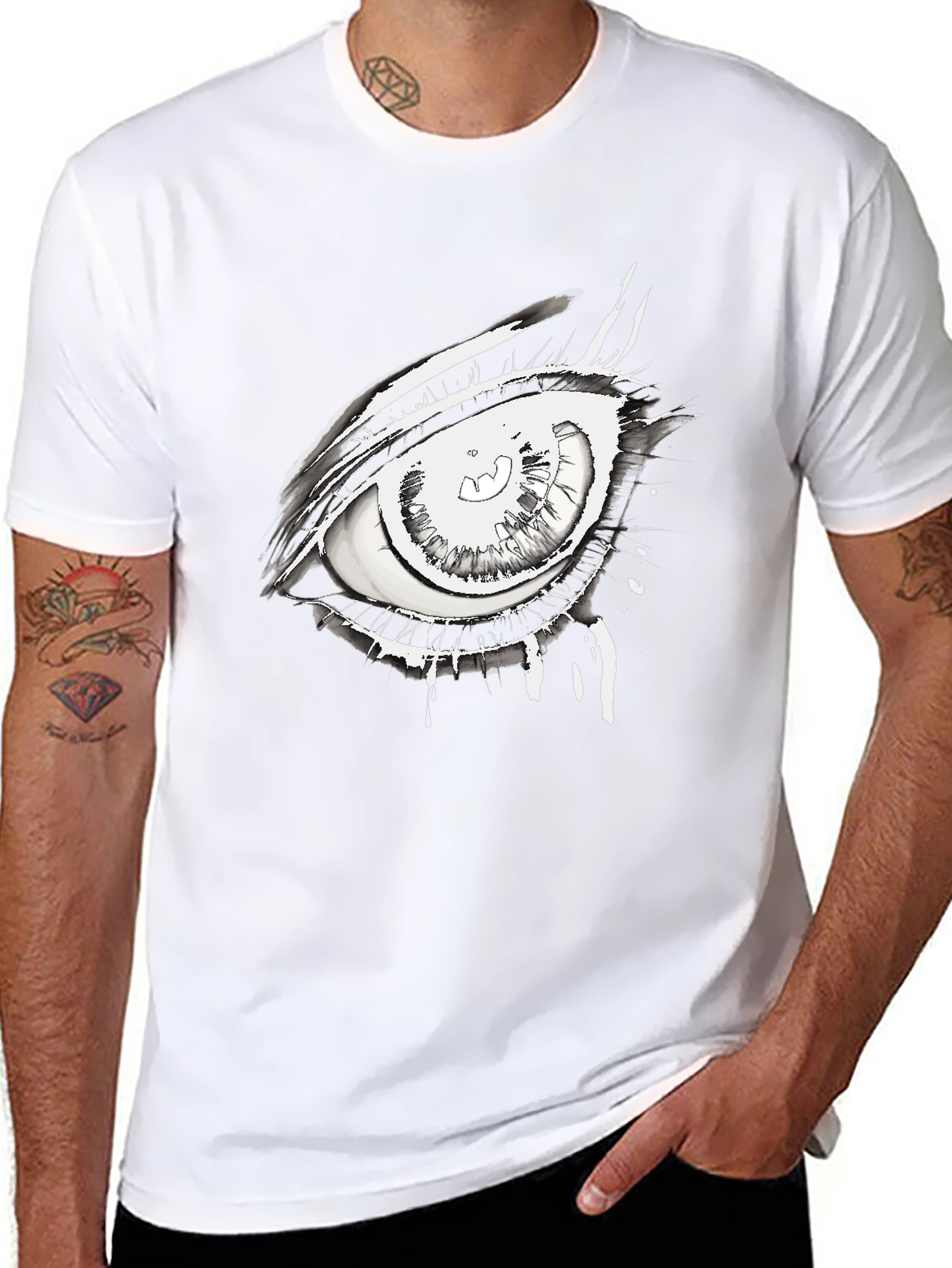 Eye Graphic Black Tee - Unique Streetwear Style