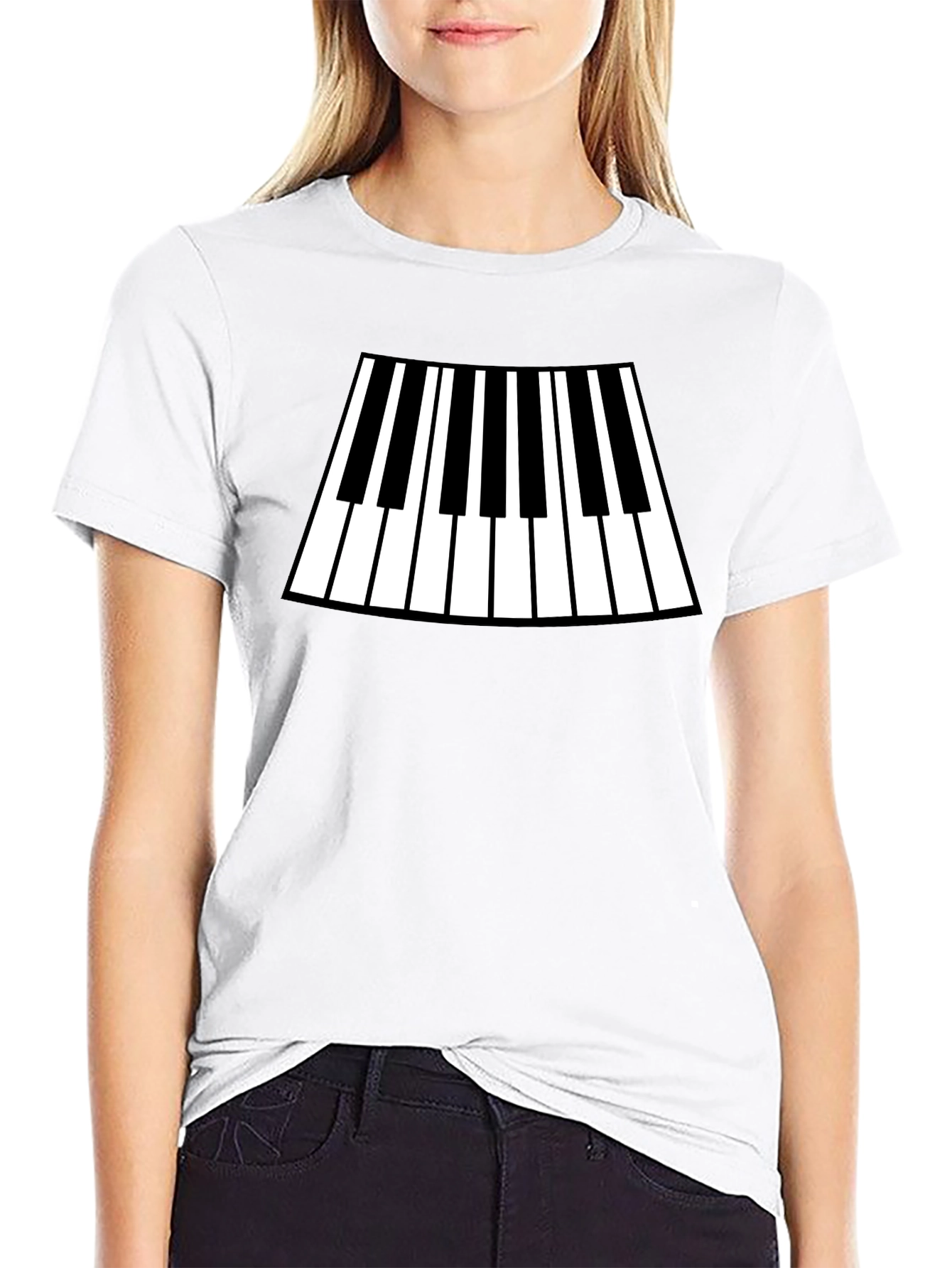Piano Keys Graphic Black T-Shirt