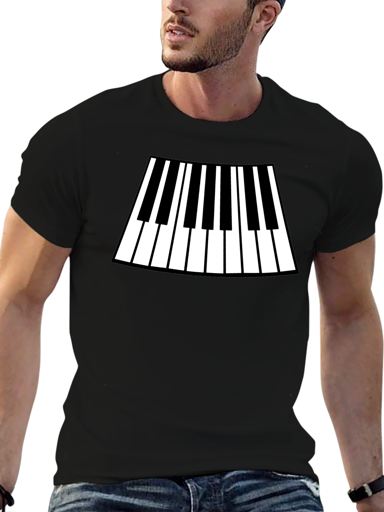 Piano Keys Graphic Black T-Shirt