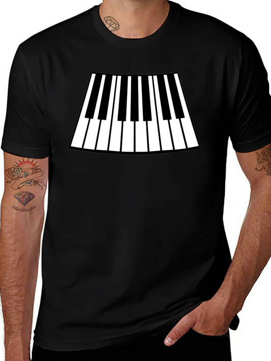 Piano Keys Graphic Black T-Shirt