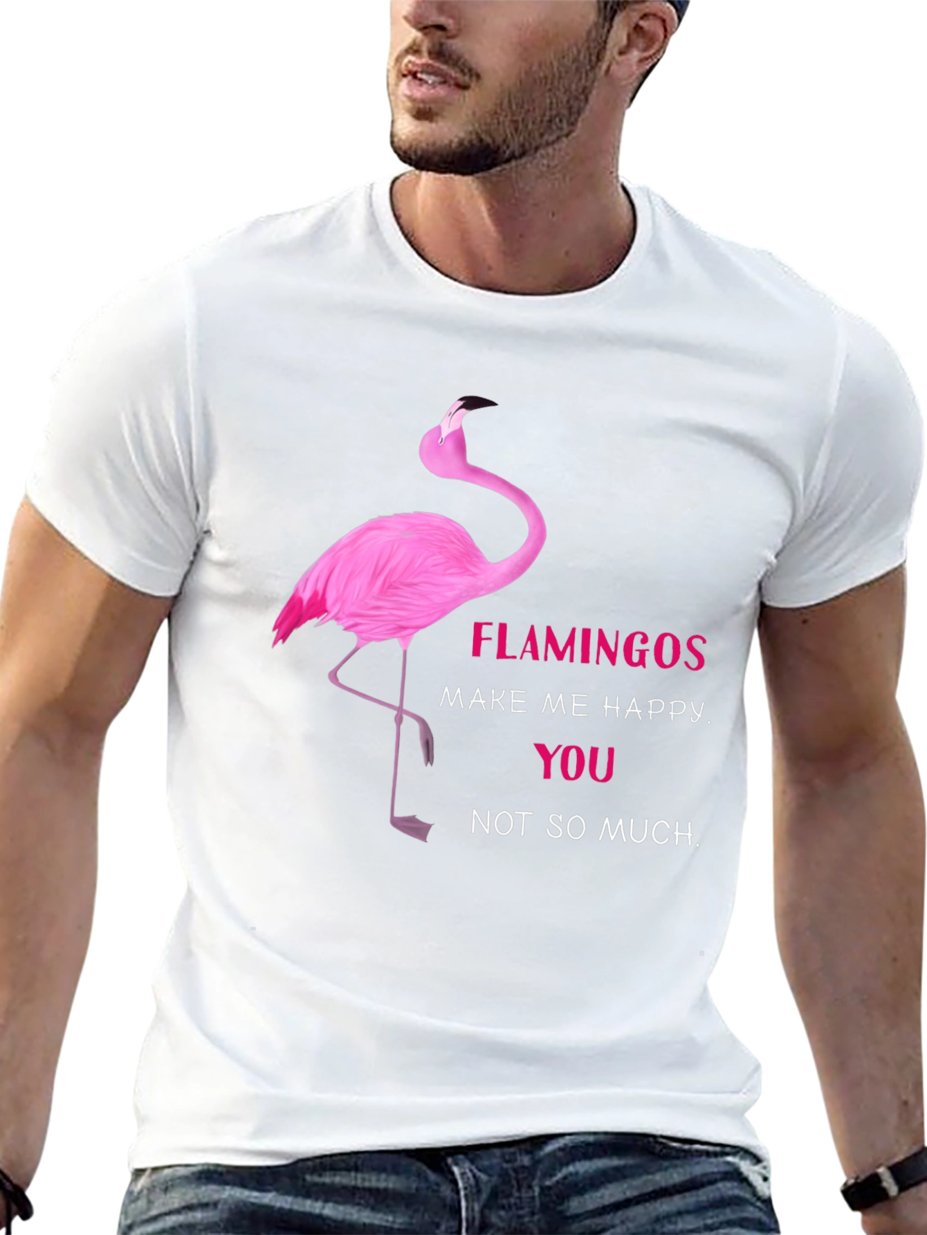 Flamingo Graphic Tee - Make Me Happy Funny T-Shirt