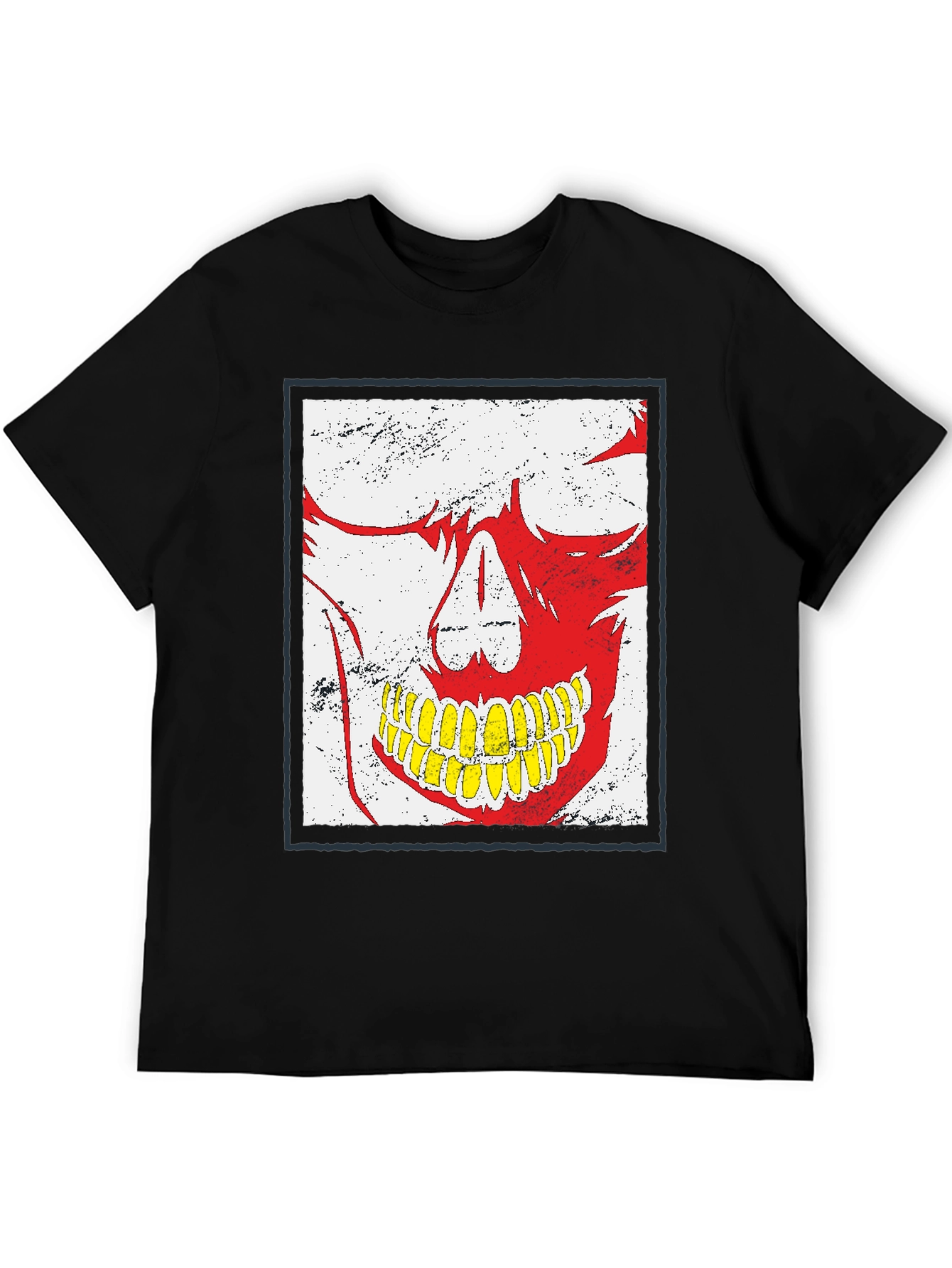 Red Skull Graphic Print Black T-Shirt