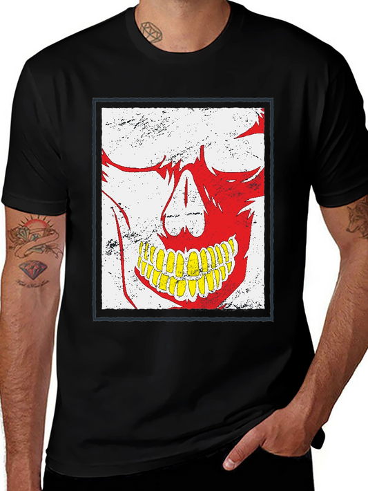 Red Skull Graphic Print Black T-Shirt