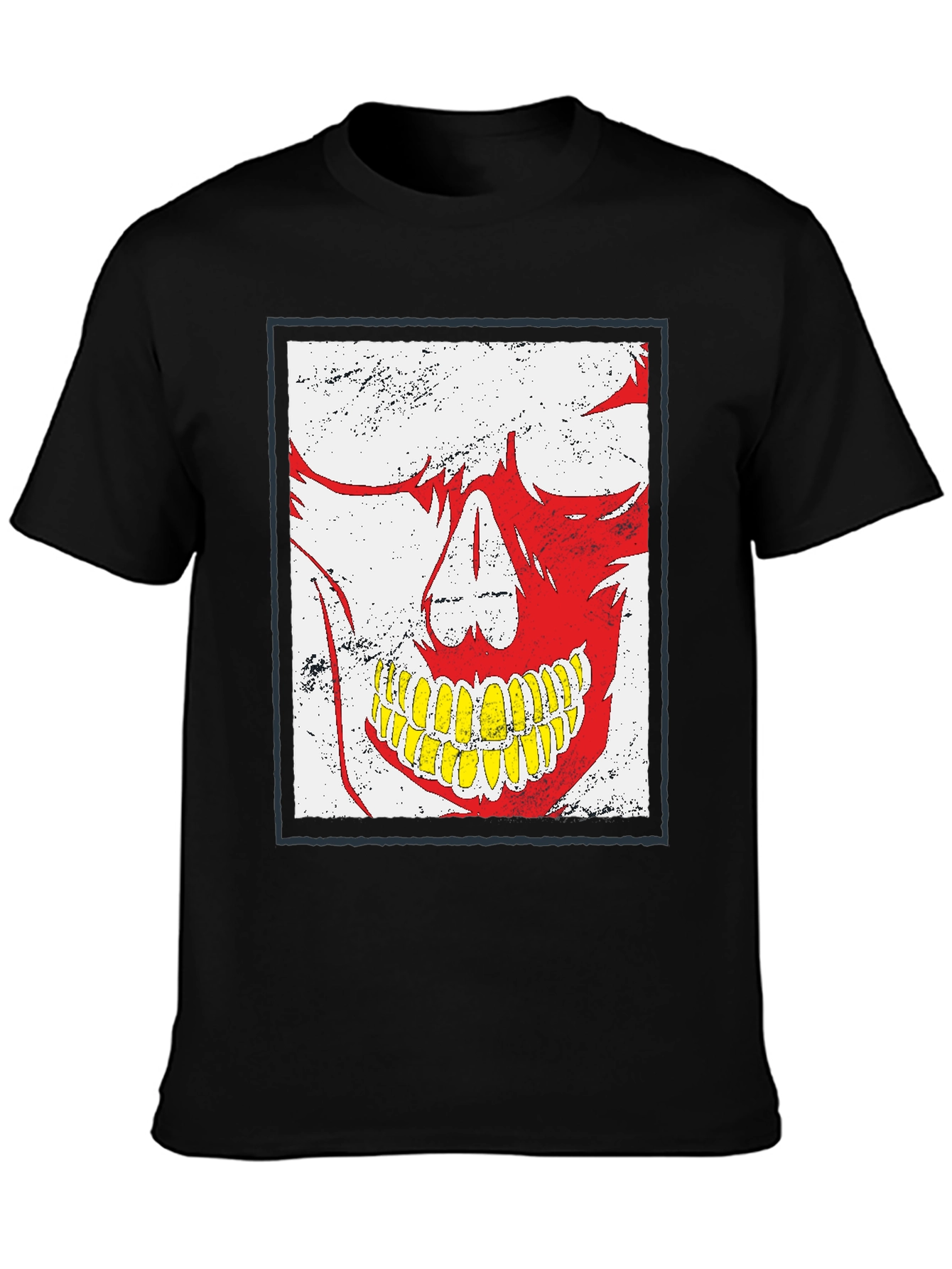 Red Skull Graphic Print Black T-Shirt