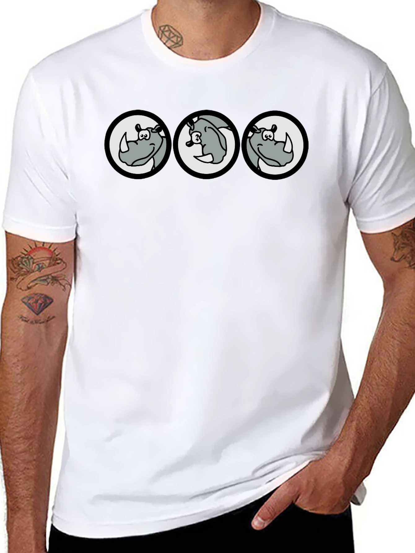 Cartoon Rhino T-Shirt