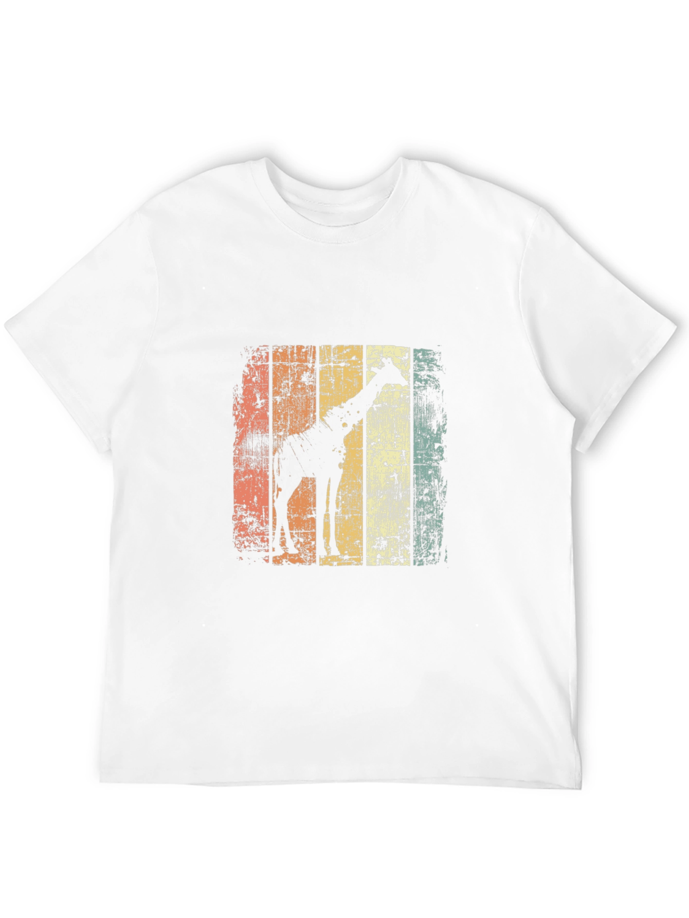 Giraffe Silhouette Distressed T-Shirt