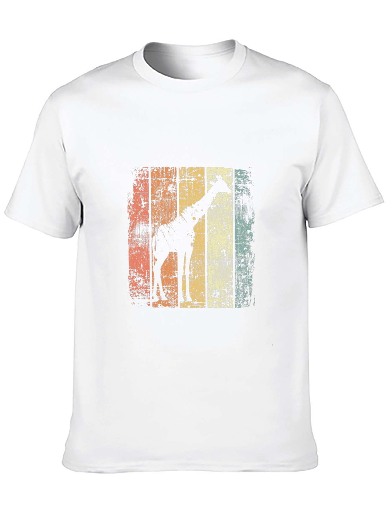Giraffe Silhouette Distressed T-Shirt
