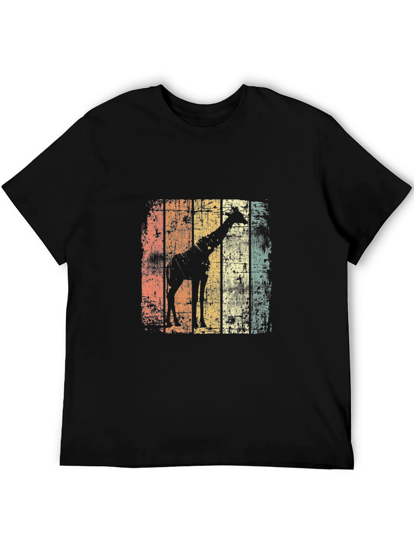 Giraffe Silhouette Distressed T-Shirt