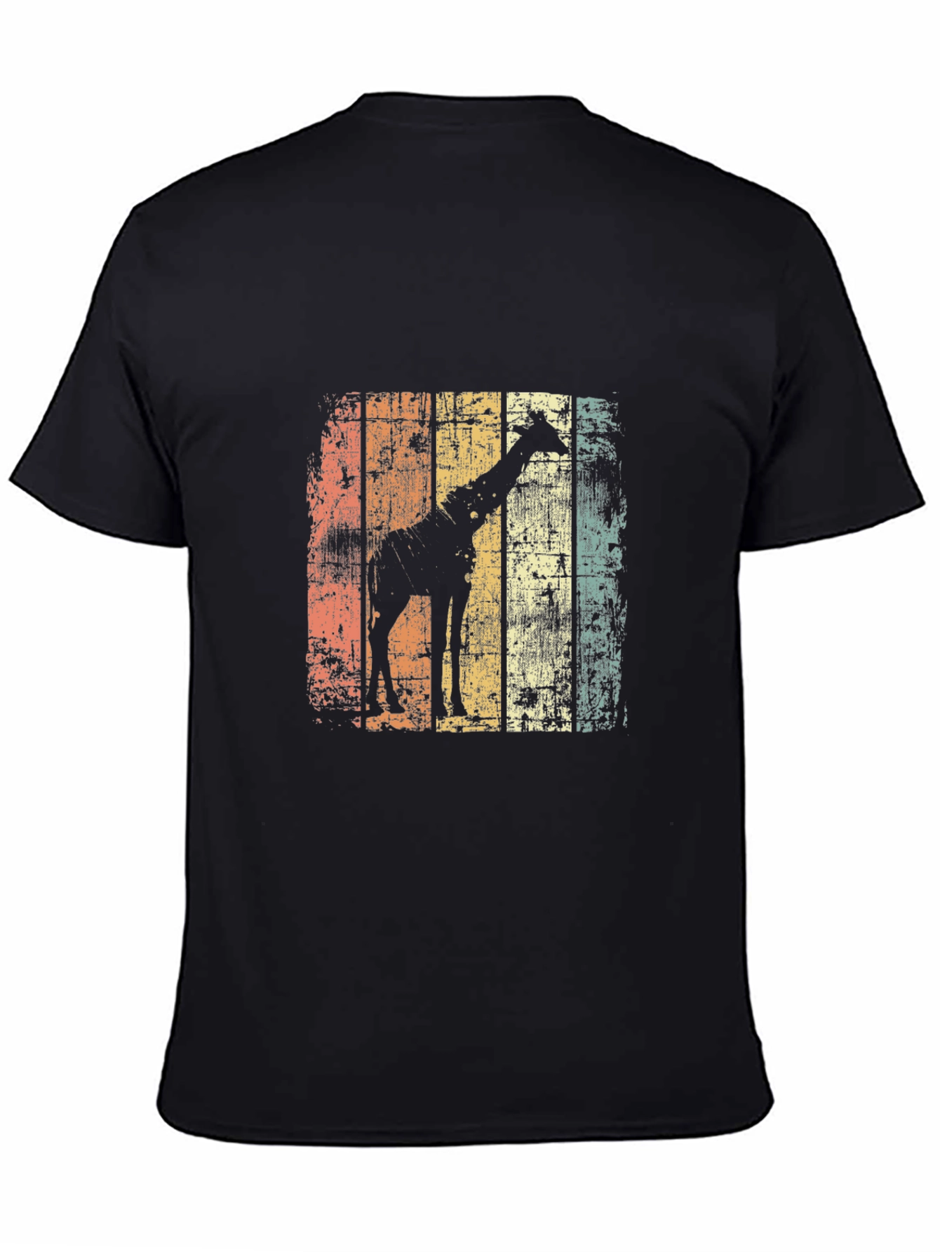 Giraffe Silhouette Distressed T-Shirt