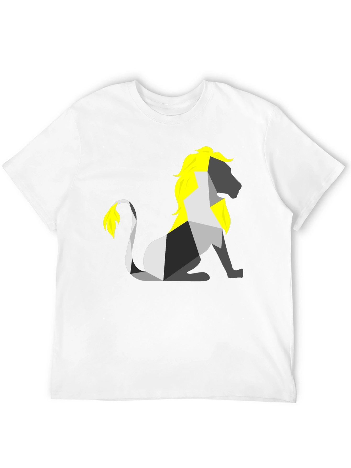 Geometric Lion Graphic Tee - Stylish Black Shirt