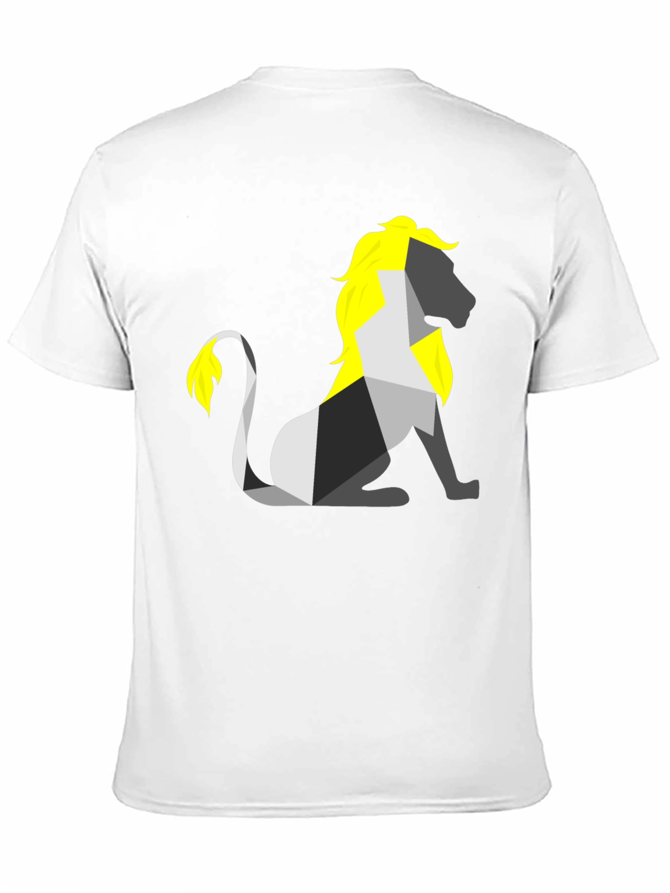 Geometric Lion Graphic Tee - Stylish Black Shirt