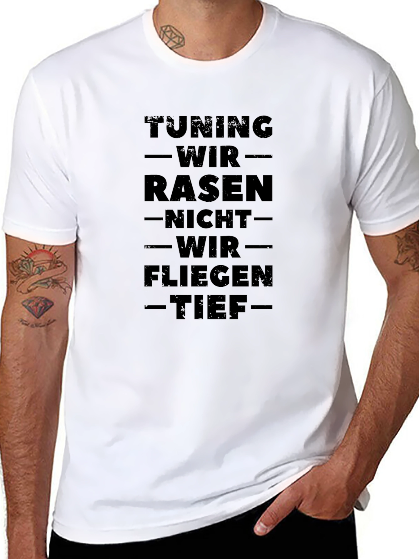 Tuning Wir Rasen T-Shirt - Funny Car Enthusiast Top