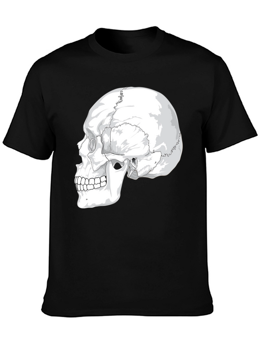 Anatomical Skull Graphic Tee - Black Cotton