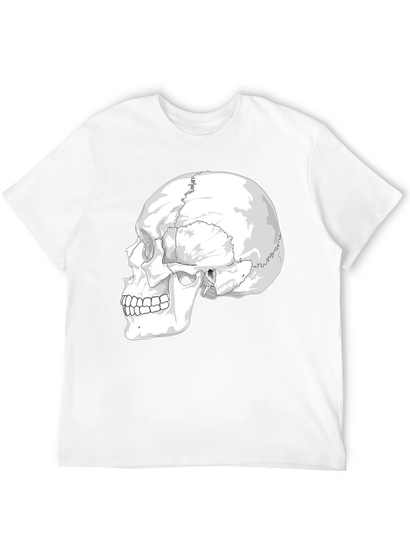 Anatomical Skull Graphic Tee - Black Cotton