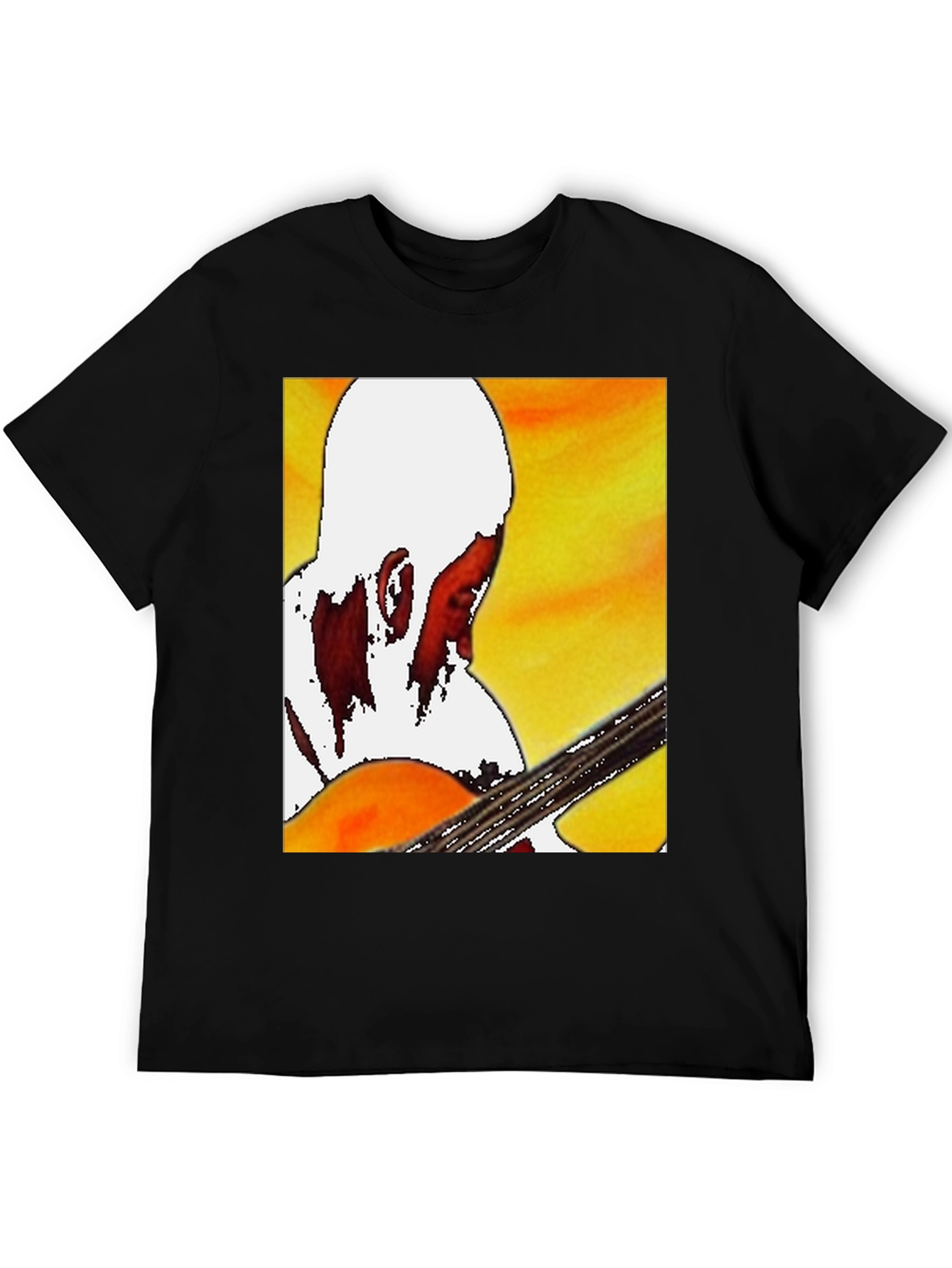 Guitar Player Graphic T-Shirt - Classic Crew Neck