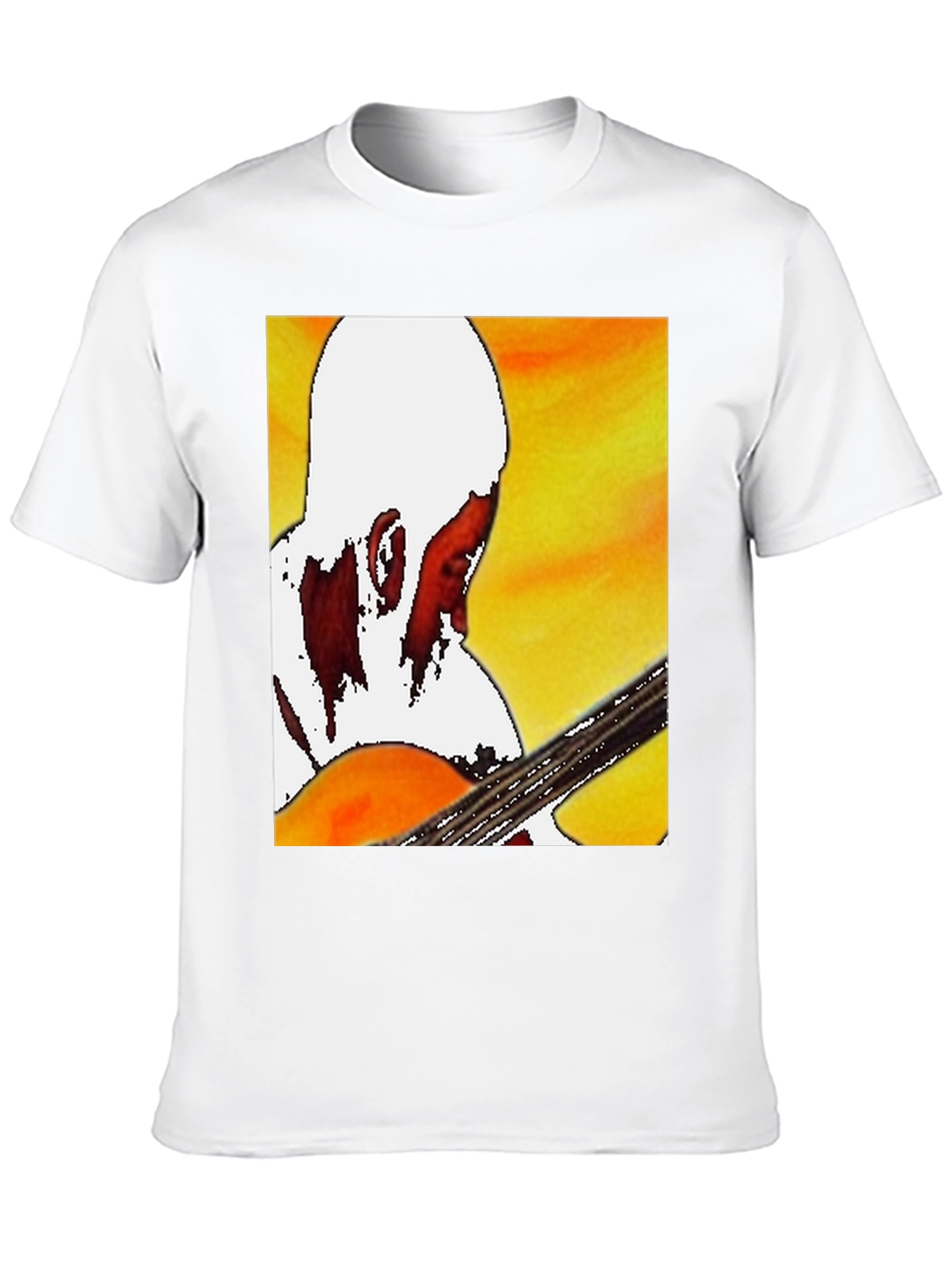 Guitar Player Graphic T-Shirt - Classic Crew Neck