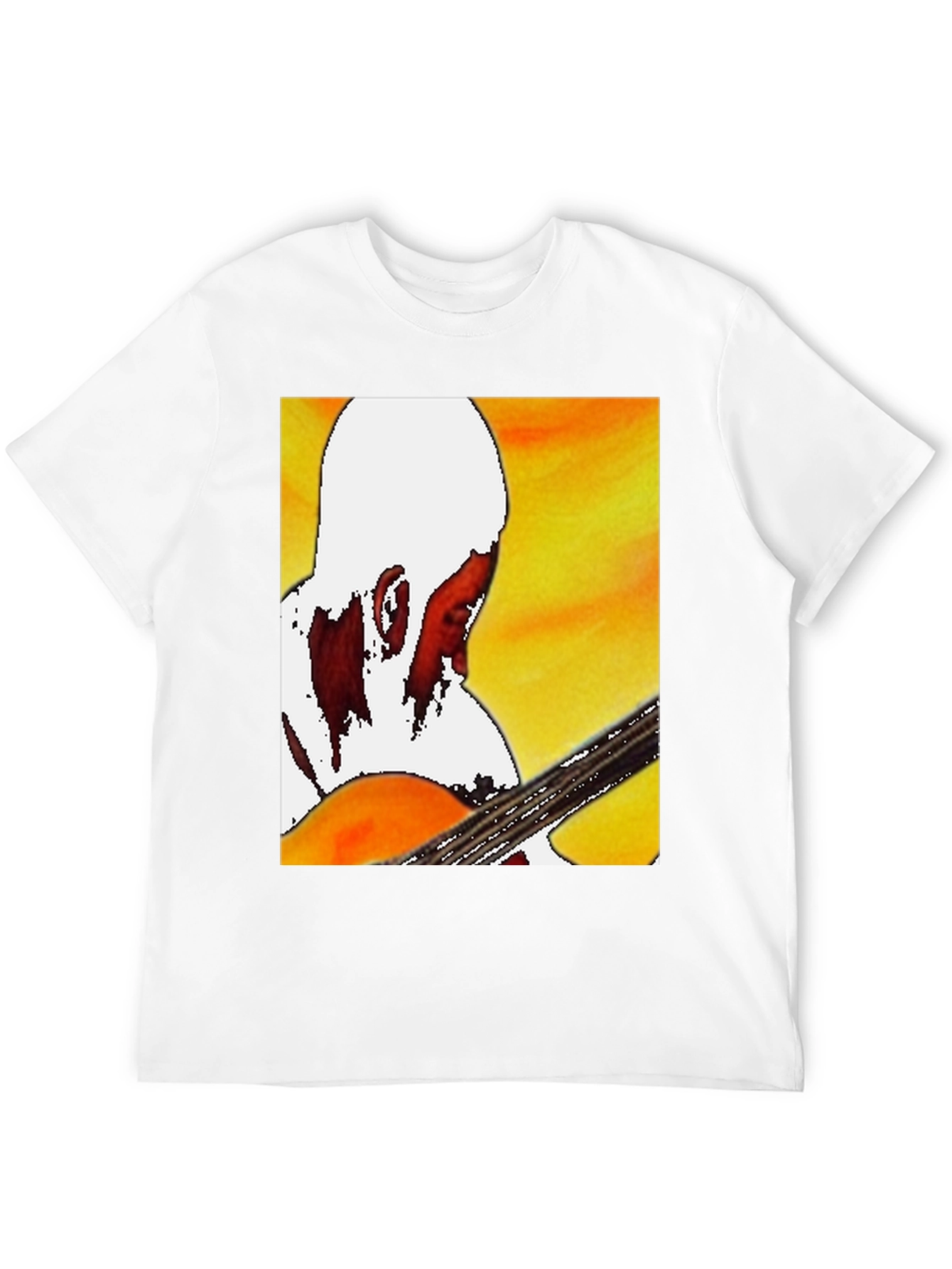 Guitar Player Graphic T-Shirt - Classic Crew Neck