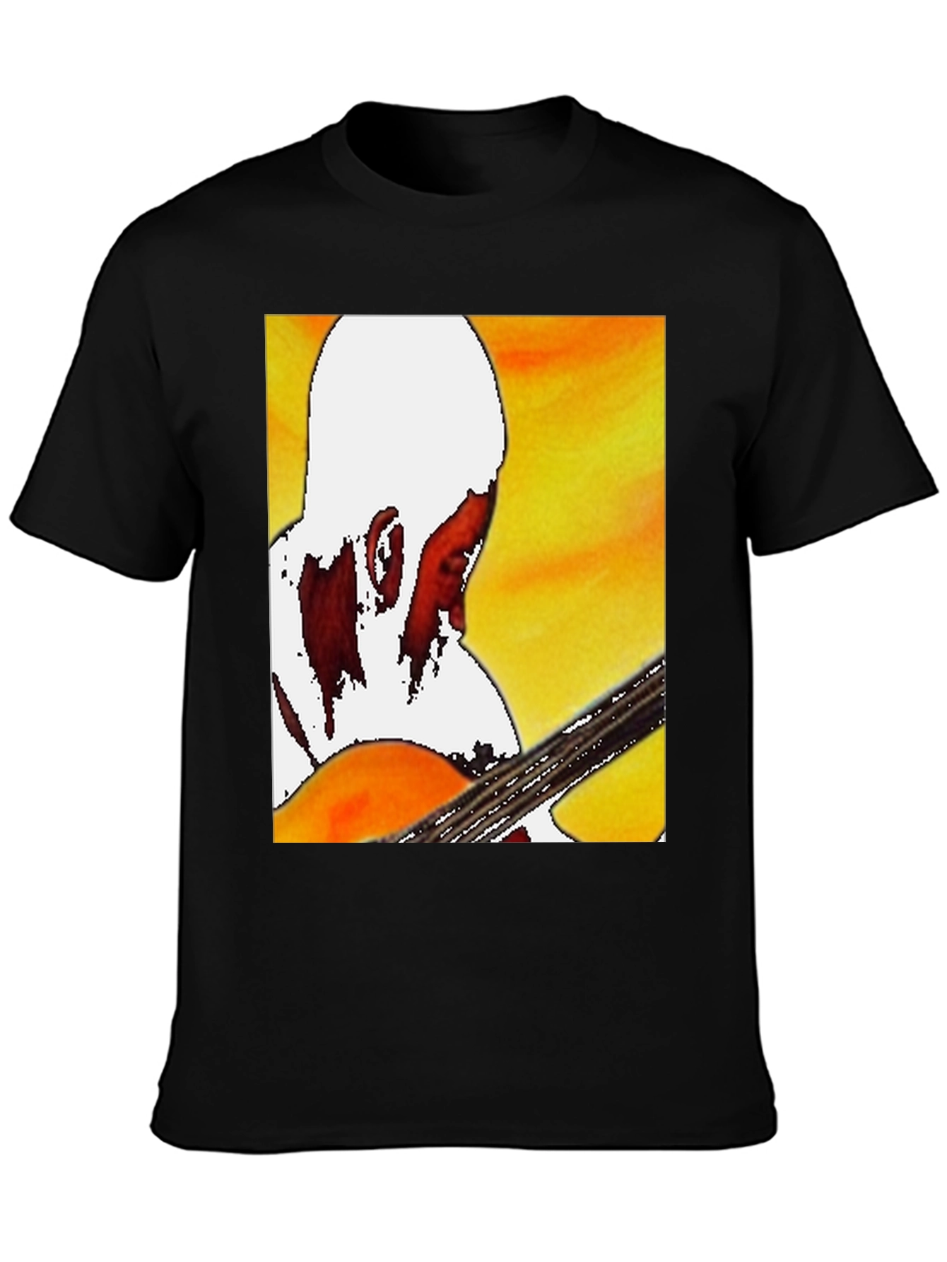 Guitar Player Graphic T-Shirt - Classic Crew Neck