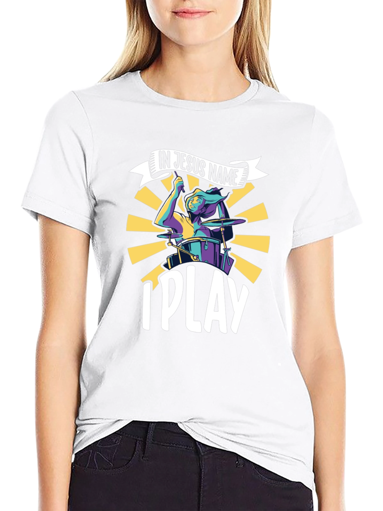 In Jesus Name I Play Drummer T-Shirt