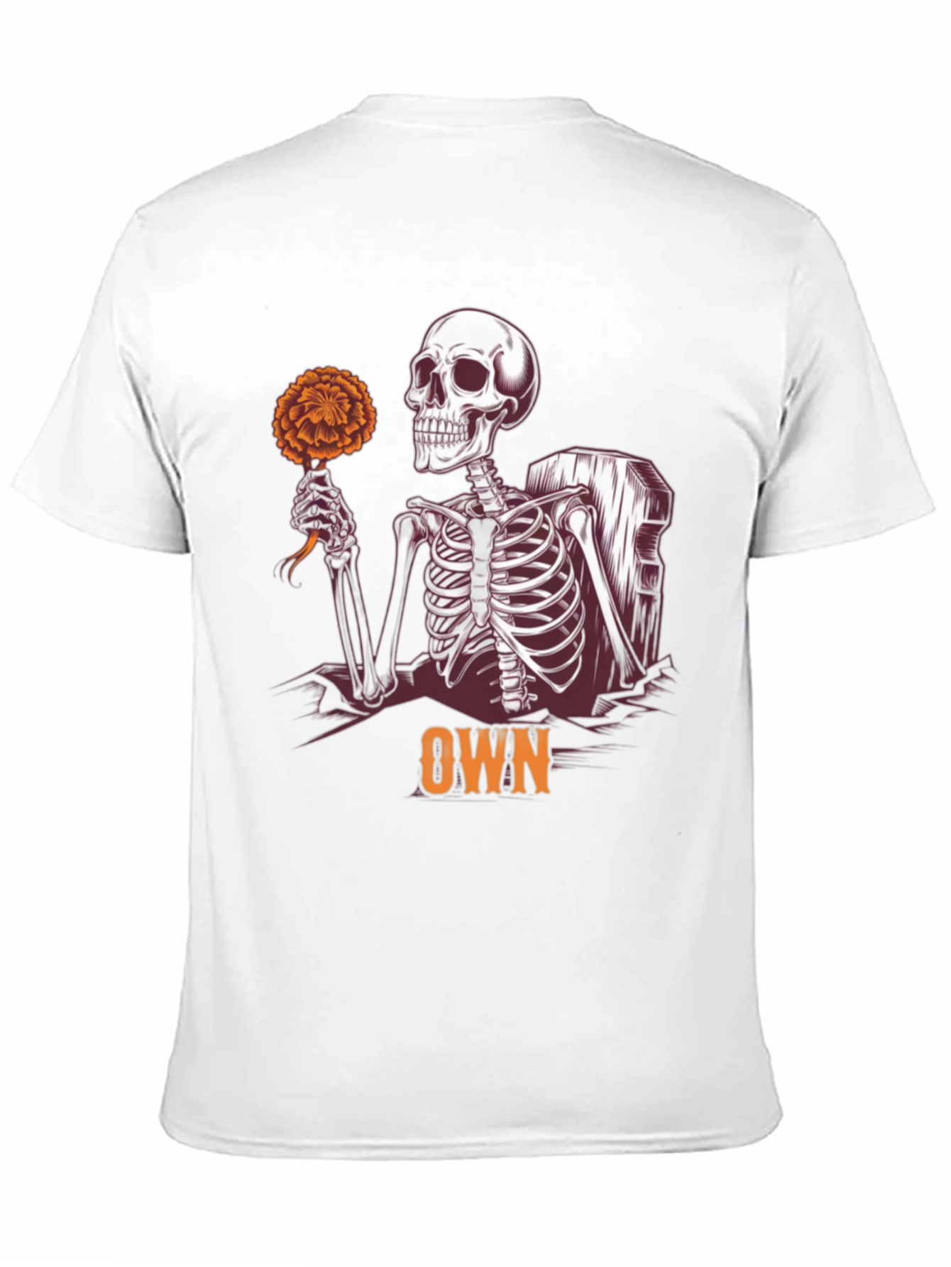 Skeleton Holding Flower Graphic Tee