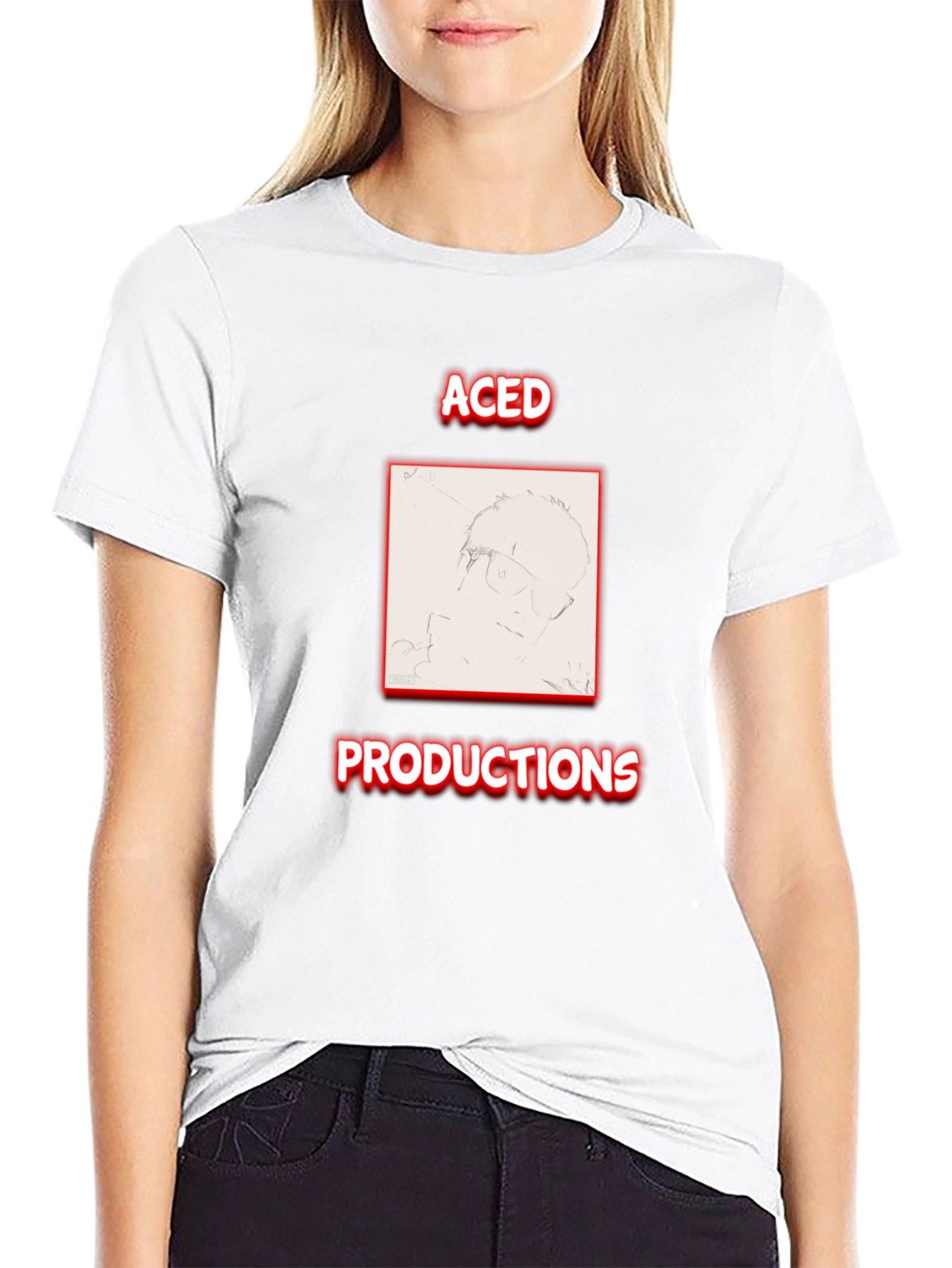 Aced Productions Black Graphic Tee
