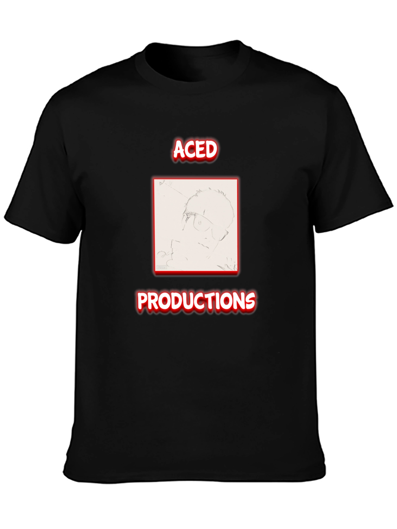 Aced Productions Black Graphic Tee