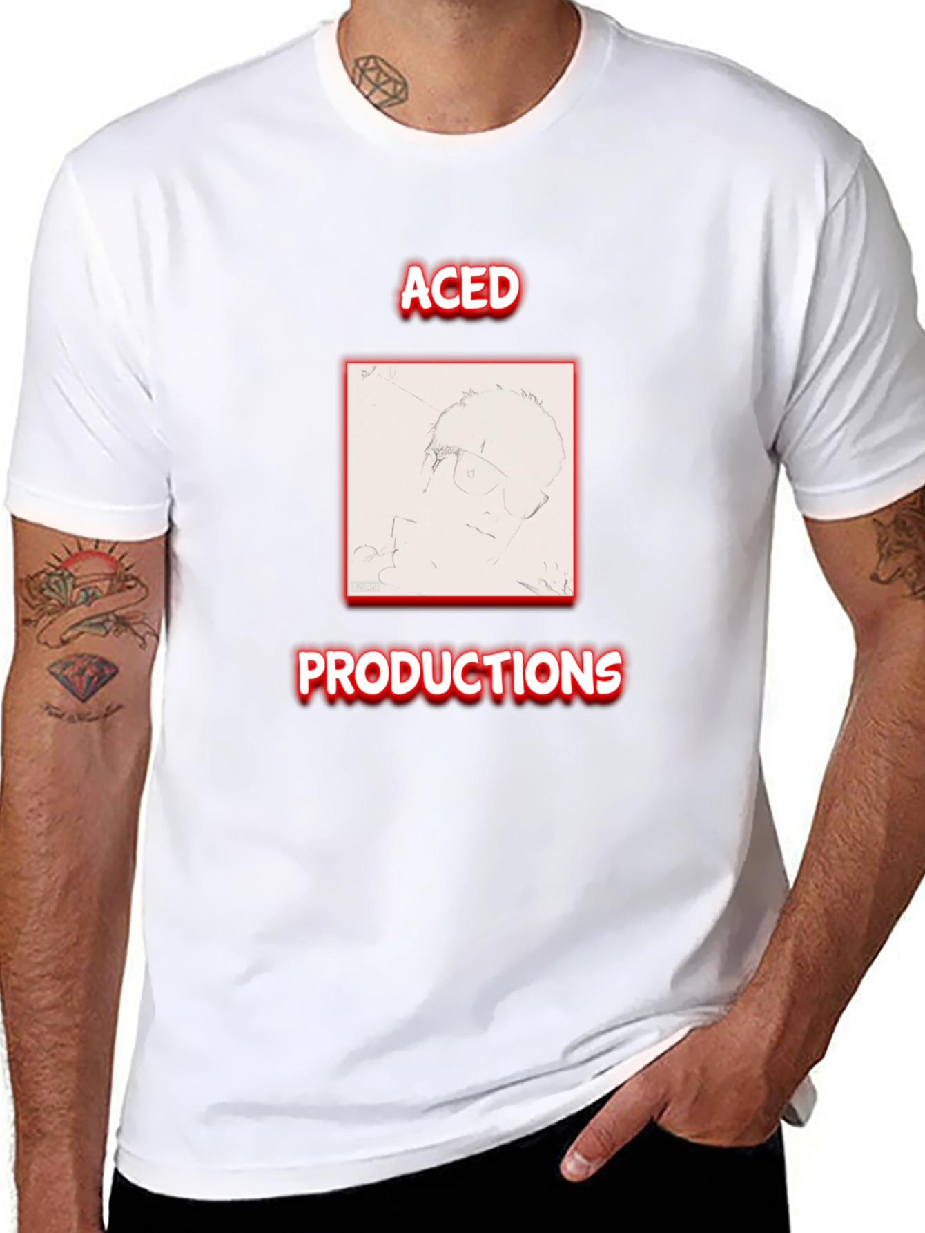Aced Productions Black Graphic Tee