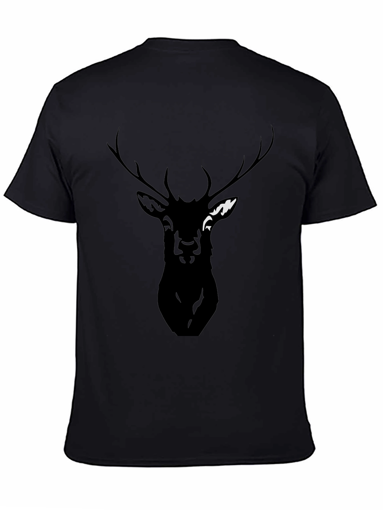 Mens Black Deer Graphic Tee - Casual Style