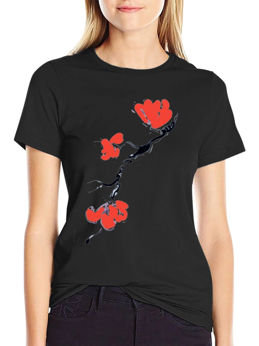 Black Floral Print Tee