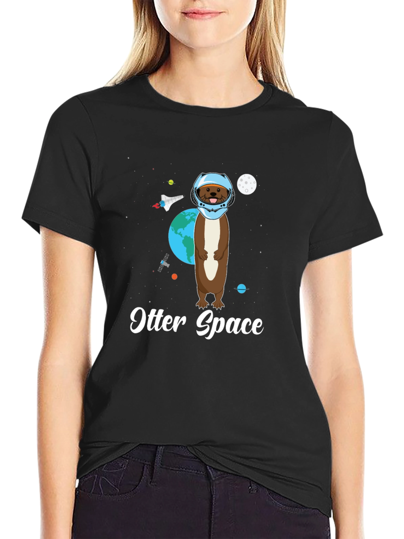 Otter Space Graphic Tee - Funny Astronaut Design