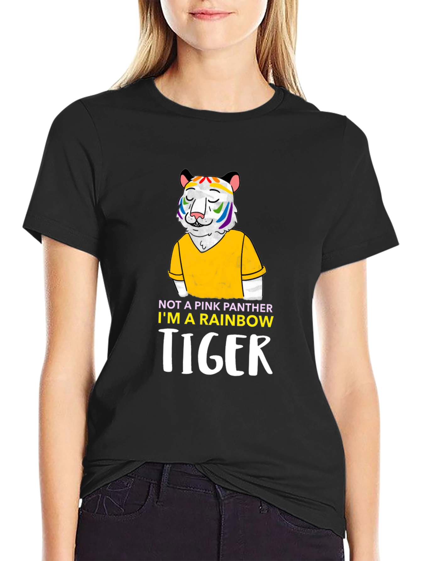 Rainbow Tiger Graphic Tee - Prideful & Fun!