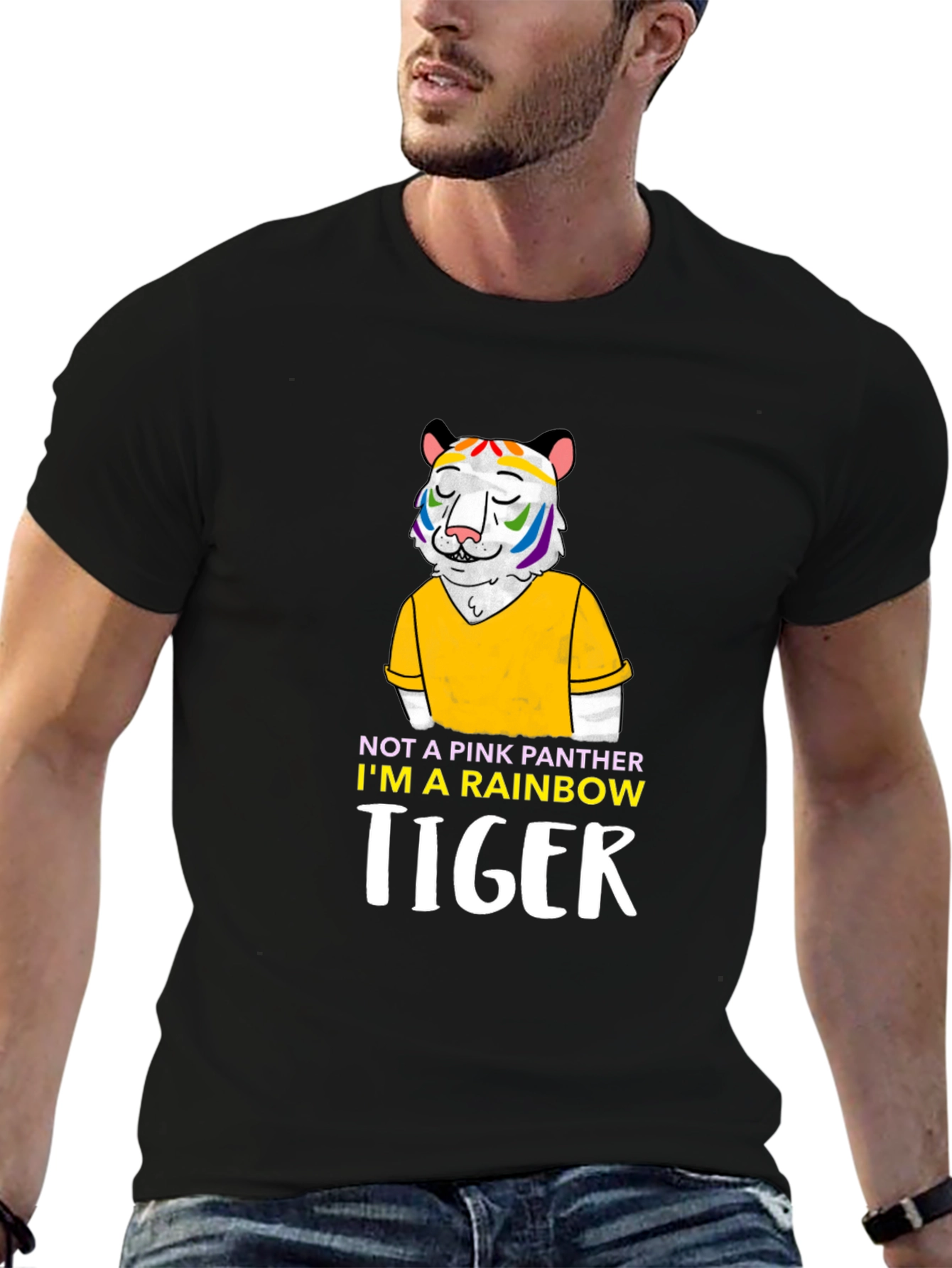 Rainbow Tiger Graphic Tee - Prideful & Fun!