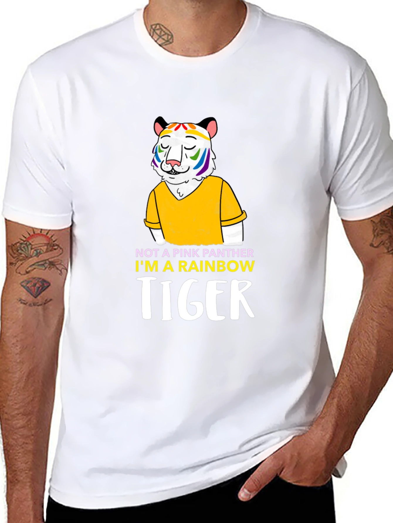 Rainbow Tiger Graphic Tee - Prideful & Fun!
