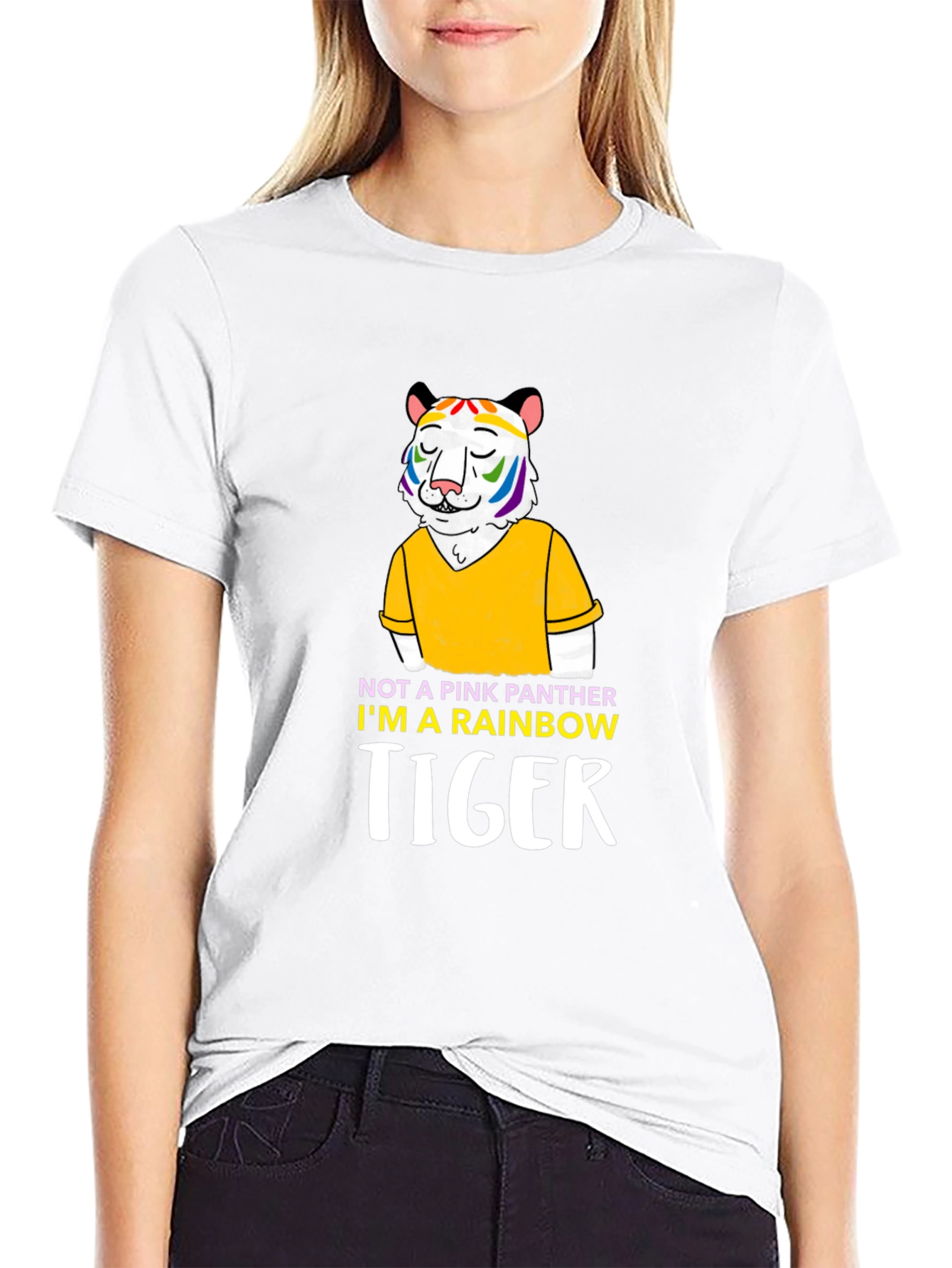 Rainbow Tiger Graphic Tee - Prideful & Fun!