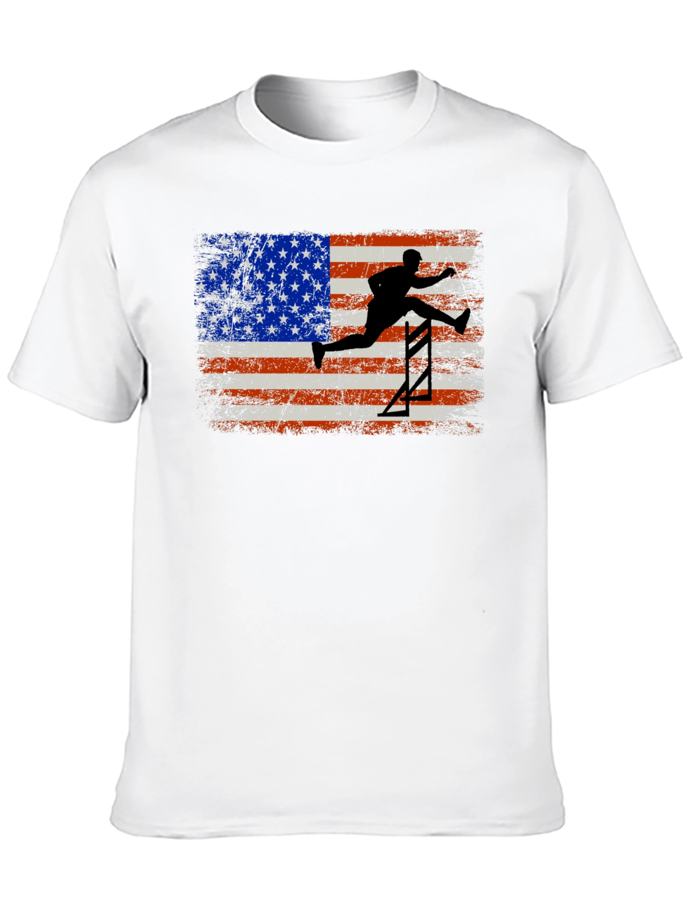 USA Flag Hurdler Graphic Tee