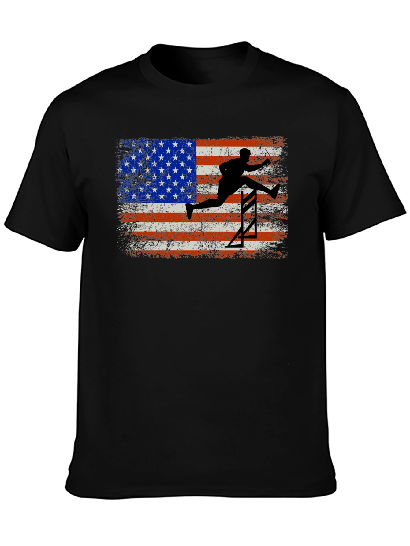USA Flag Hurdler Graphic Tee
