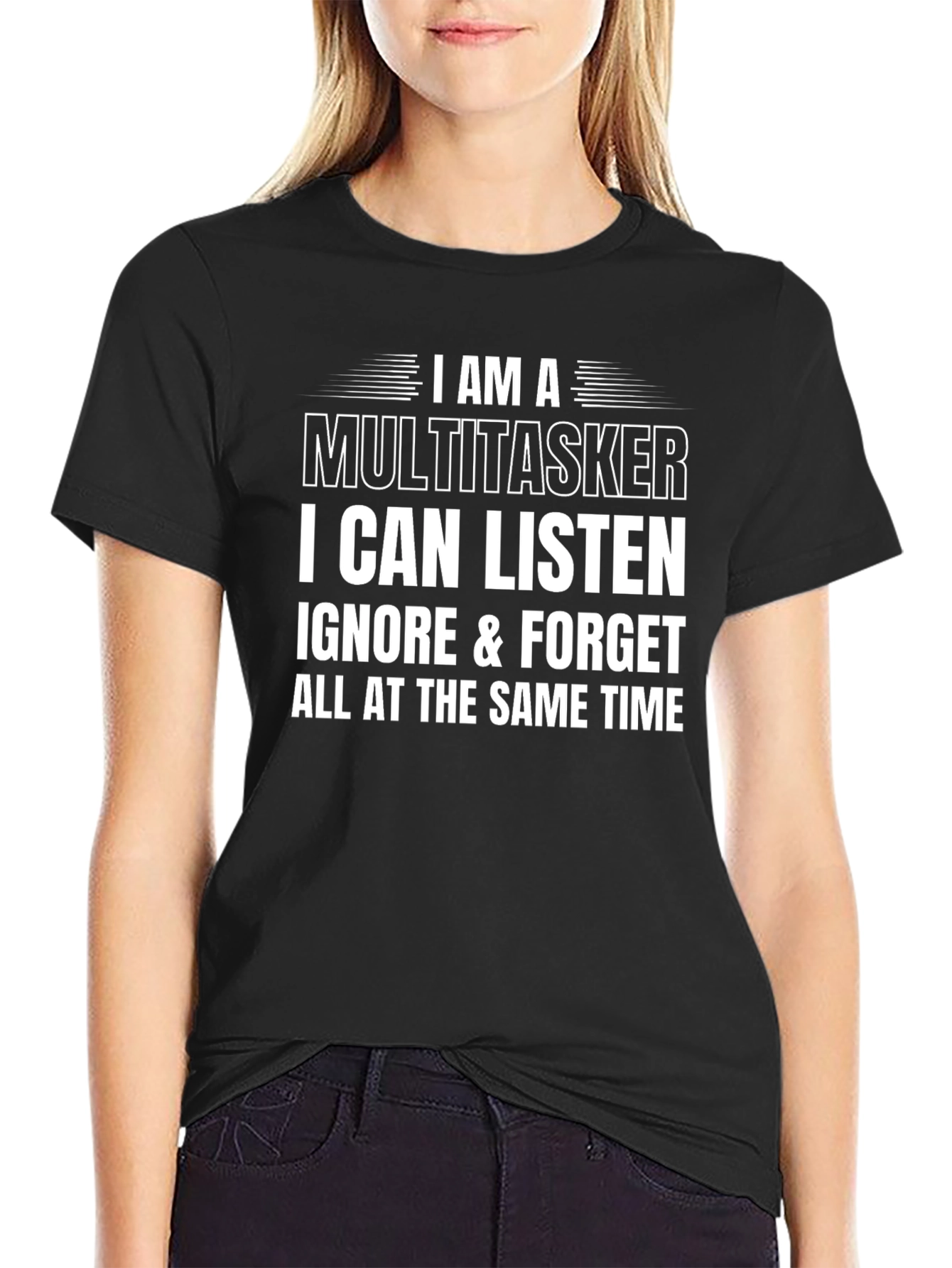 Multitasker Humor Black Tee