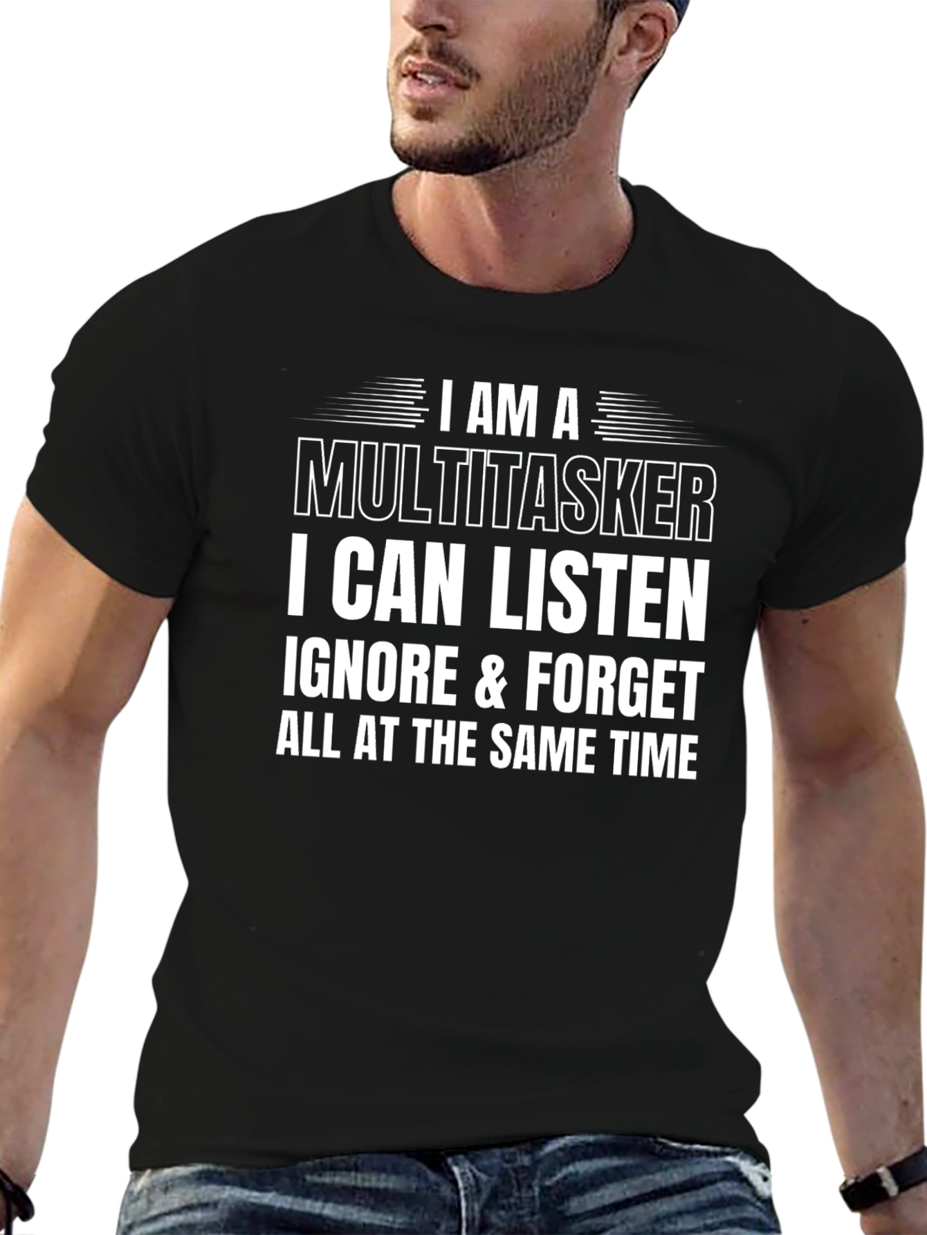 Multitasker Humor Black Tee
