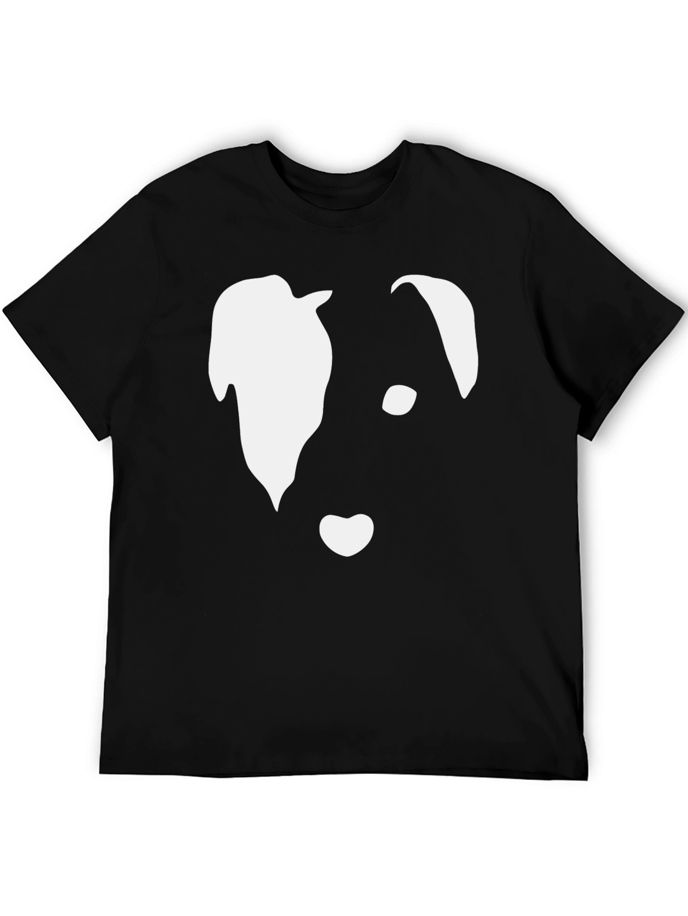 Abstract Dog Face Graphic Tee - Black