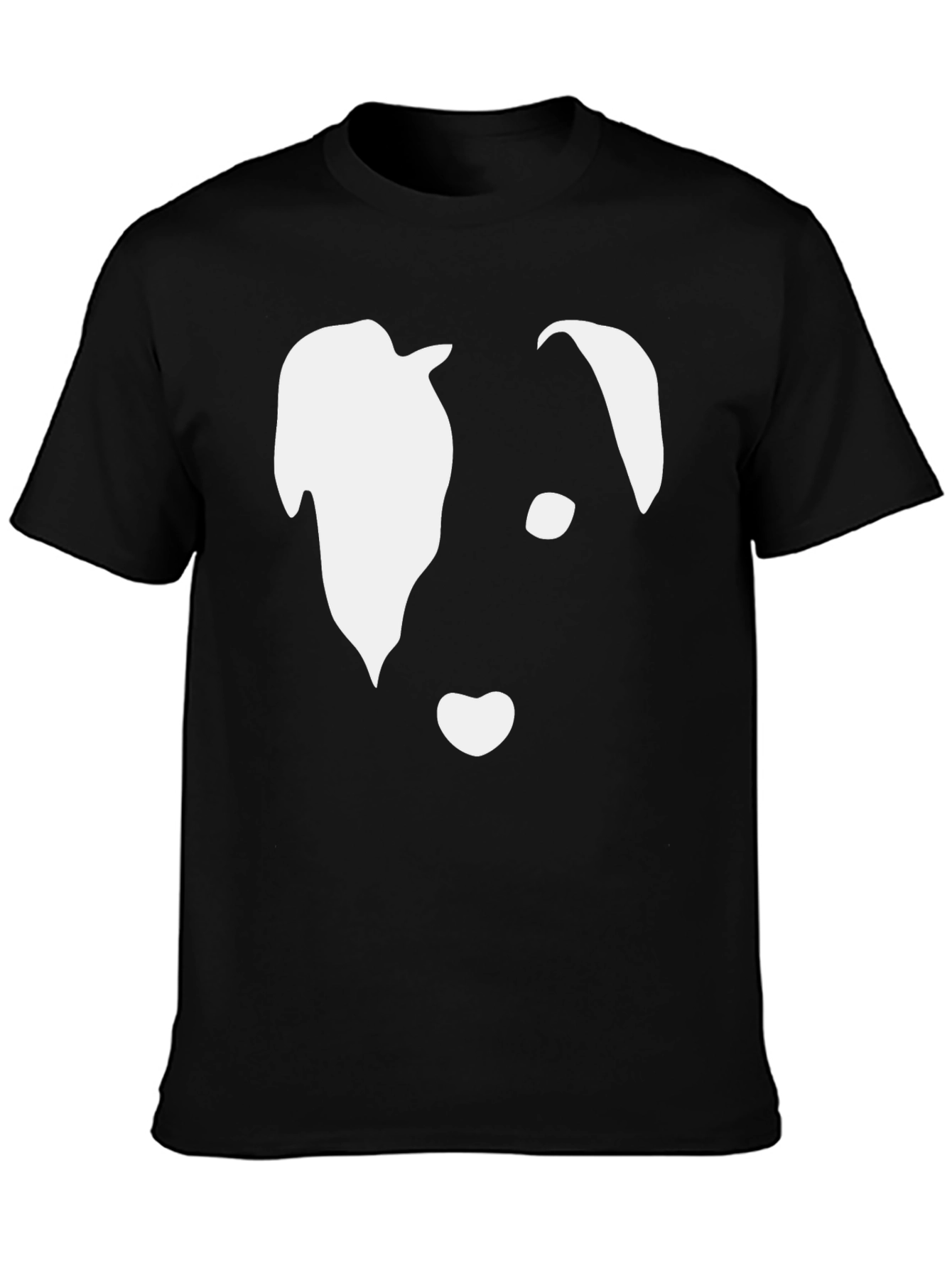 Abstract Dog Face Graphic Tee - Black
