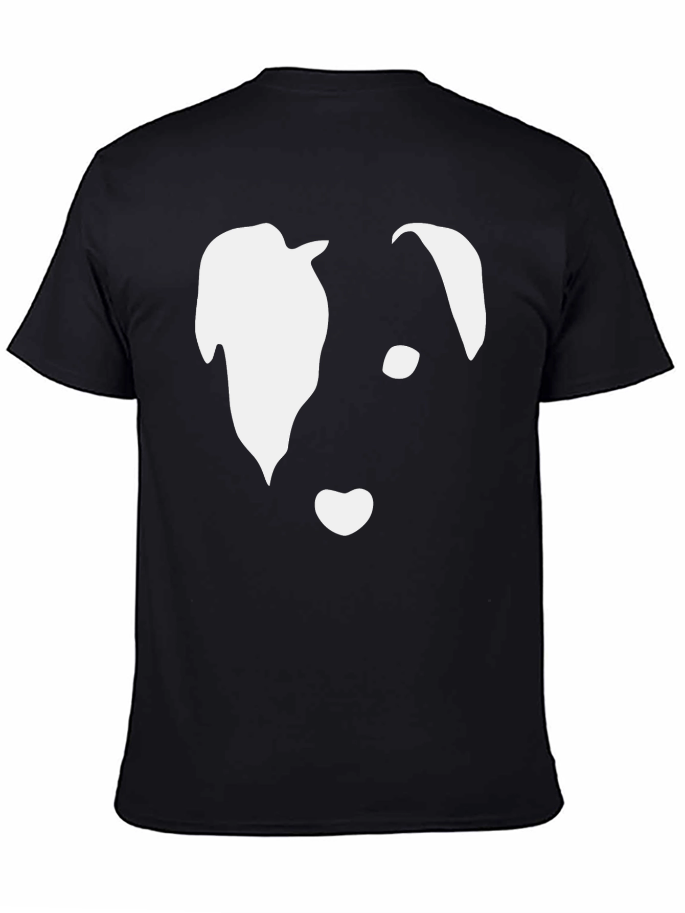 Abstract Dog Face Graphic Tee - Black
