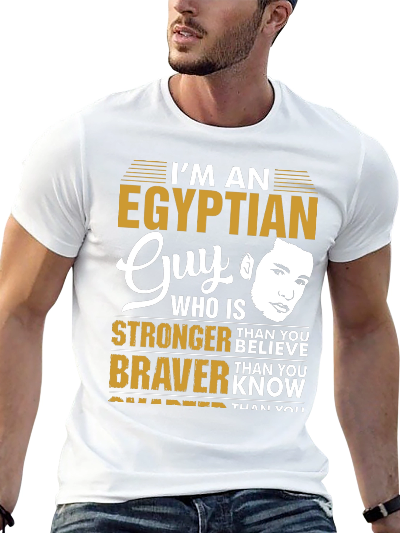 Egyptian Guy Tee - Strong Brave & Smart T-Shirt