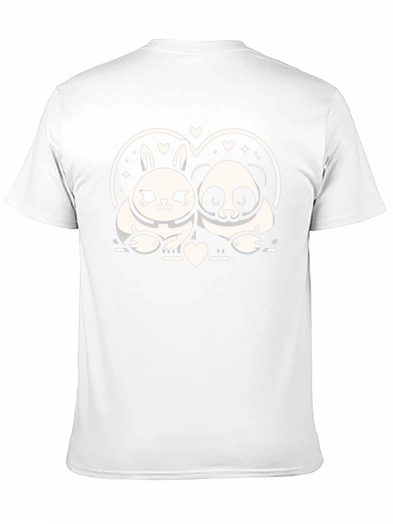 Cute Panda & Bunny Love Graphic T-Shirt