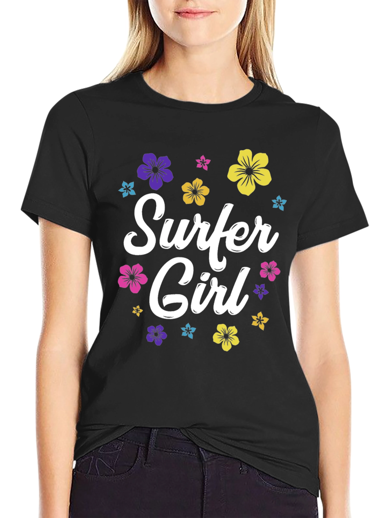 Surfer Girl Floral T-Shirt - Summer Style
