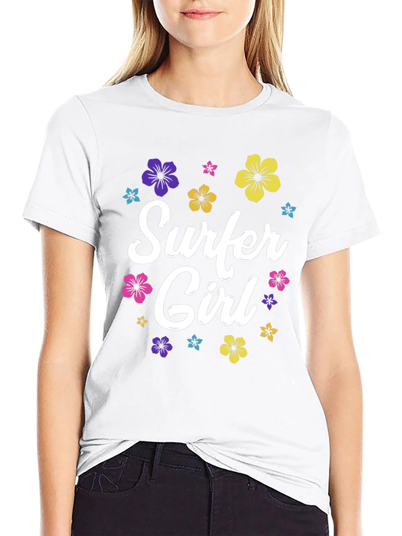Surfer Girl Floral T-Shirt - Summer Style