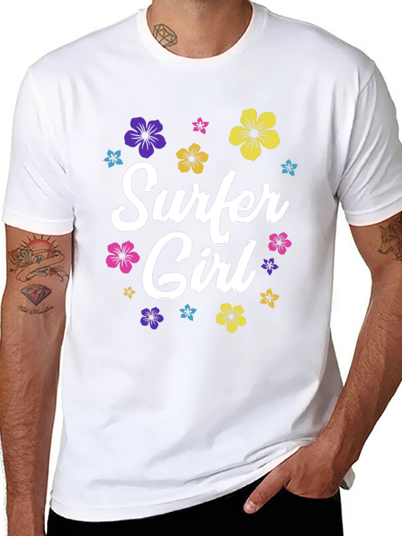 Surfer Girl Floral T-Shirt - Summer Style