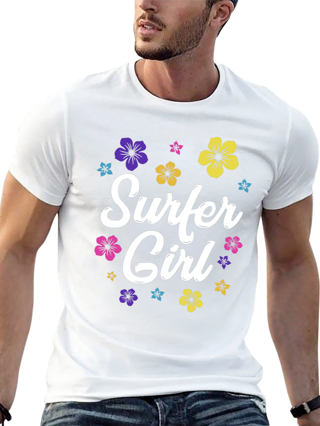 Surfer Girl Floral T-Shirt - Summer Style